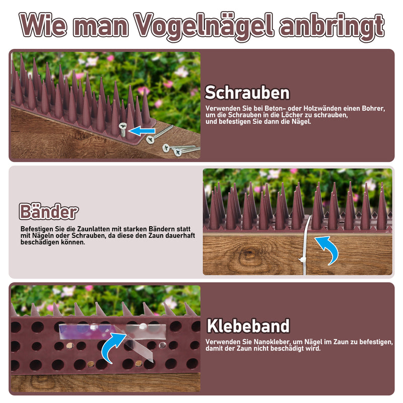 Sonnewelt Vogelspikes Taubenspikes Kunststoff 12 Stück