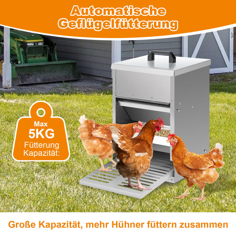 Sonnewelt Futterautomat Hühner 5KG Futterspender Futtertrog
