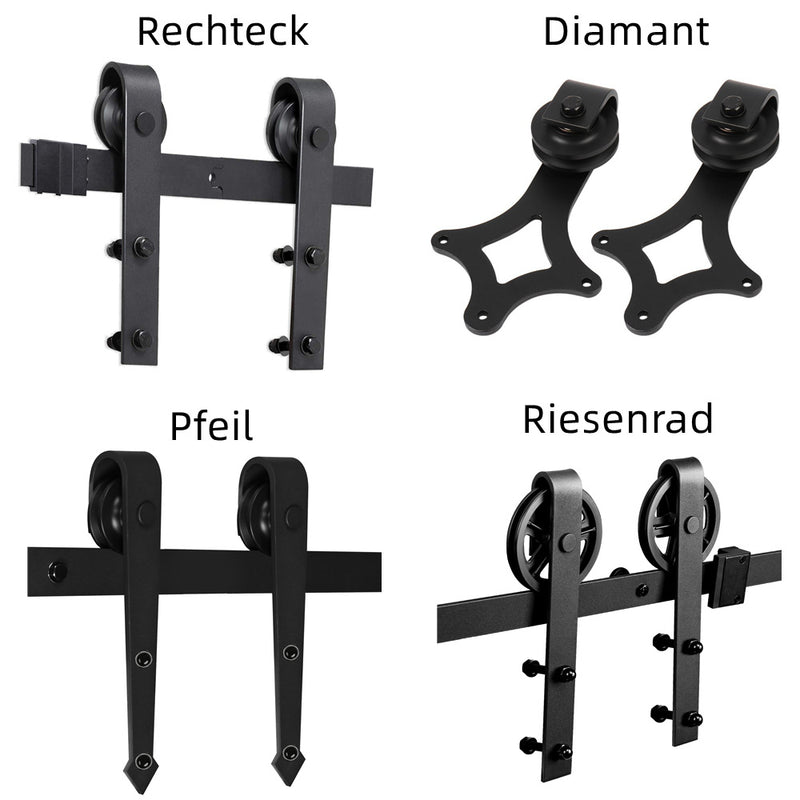 Sonnewelt Schiebetürbeschlag Set Schiebetürsystem 152cm/183cm/200cm/244cm/363cm