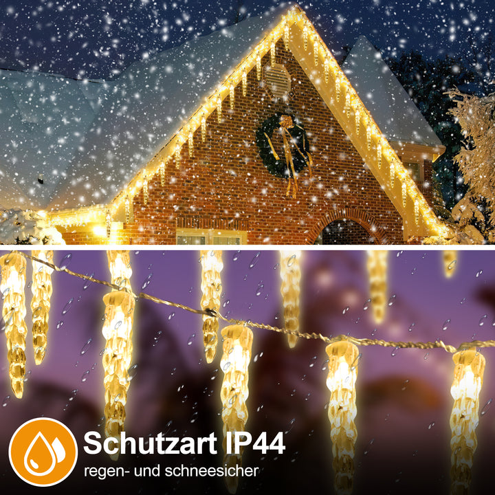 Sonnewelt Solar Icicle Fairy Lights with Remote Control 10m