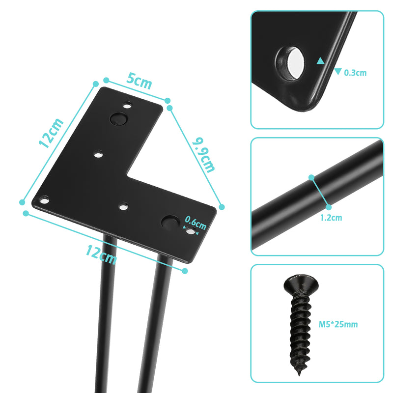 Sonnewelt Hairpin Legs Tischbeine Metall schwarz