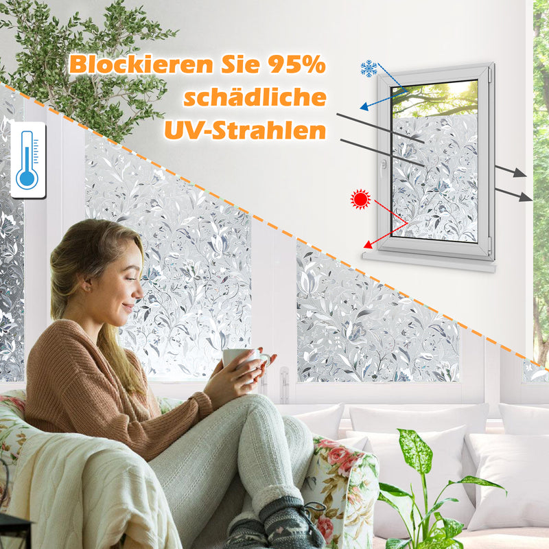 Sonnewelt Sichtschutzfolie Selbstklebend Statische Fensterfolie