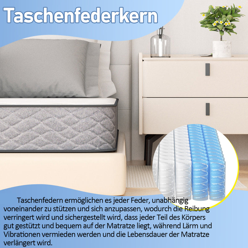Sonnewelt Matratze Taschenfedermatratze 7 Zonen Elastizität H3
