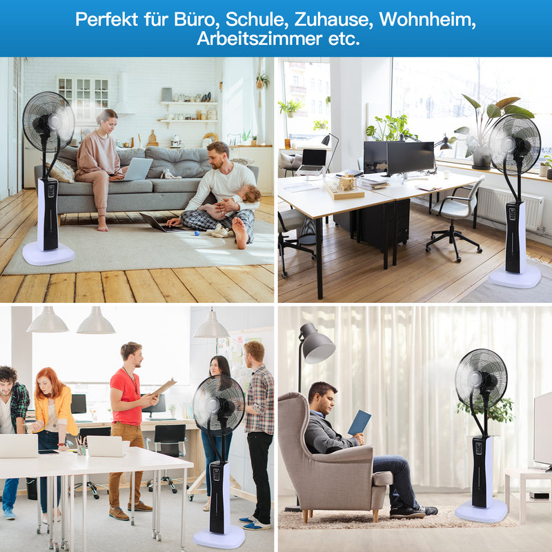 Sonnewelt Standventilator mit Wasserkühlung Ultraschall-Sprühnebel