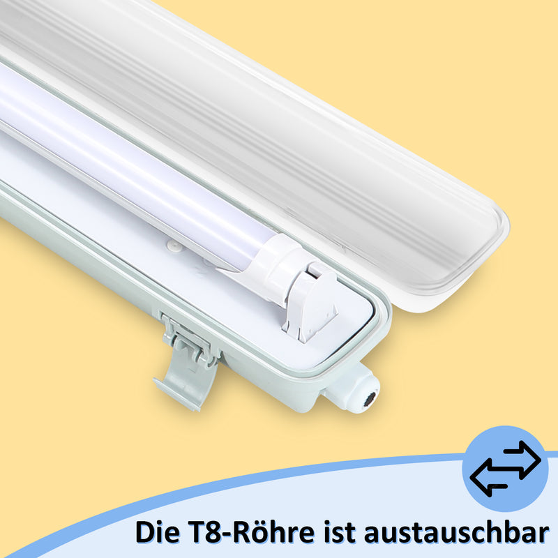 Sonnewelt LED Feuchtraumleuchte 24W Kaltweiß 150cm T8