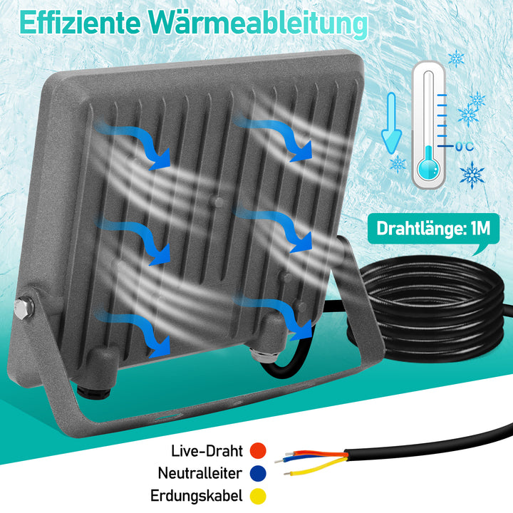 Sonnewelt LED Außenstrahler Kaltweiß IP65 50W-200W