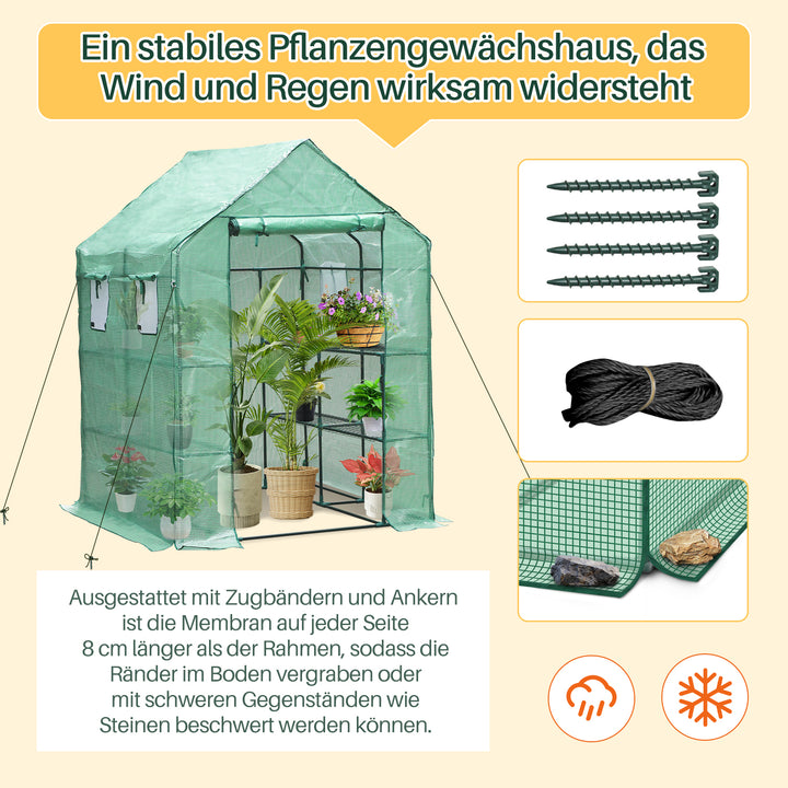 Sonnewelt foil greenhouse greenhouse with shelves