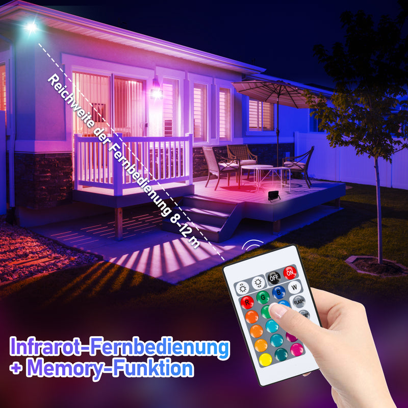 Sonnewelt RGB Strahler Fluter Mit Fernbedienung 10W-50W