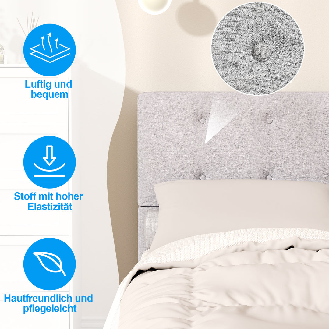 Sonnewelt upholstered bed frame with headboard soft fabric