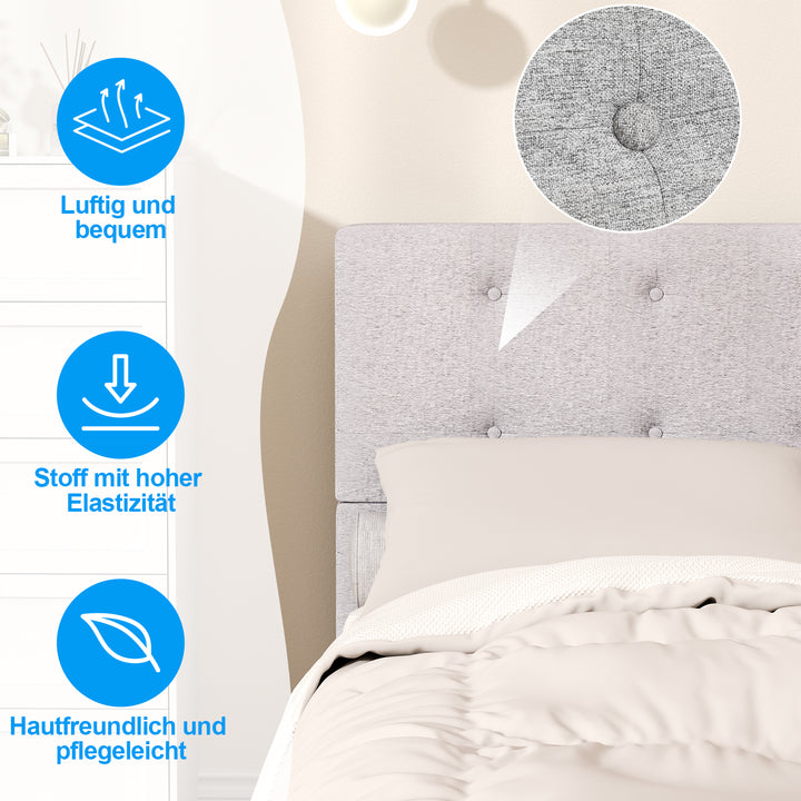 Sonnewelt upholstered bed frame with headboard soft fabric