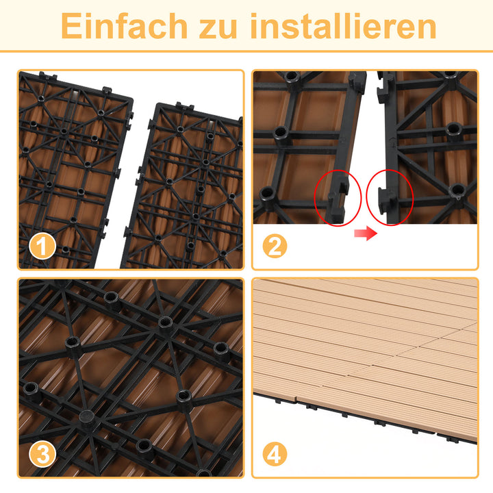 Sonnewelt WPC Terrassenfliesen Klickfliese 30x60cm 6stk