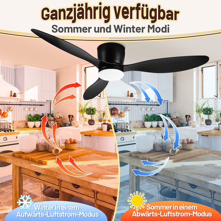 Sonnewelt Deckenventilator Lüfter LED Deckenlampe 40W