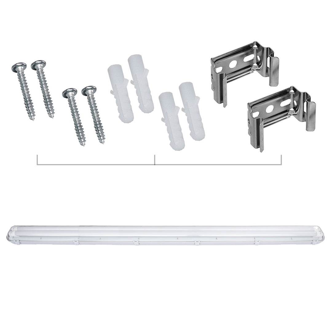 Sonnewelt LED Feuchtraumleuchte Doppelt T8 Kaltweiß 18W/24W