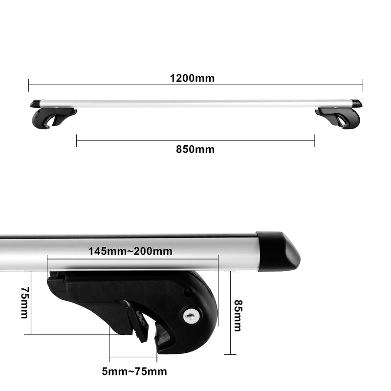 Sonnewelt Dachträger Relingträger Universal Alu 150kg