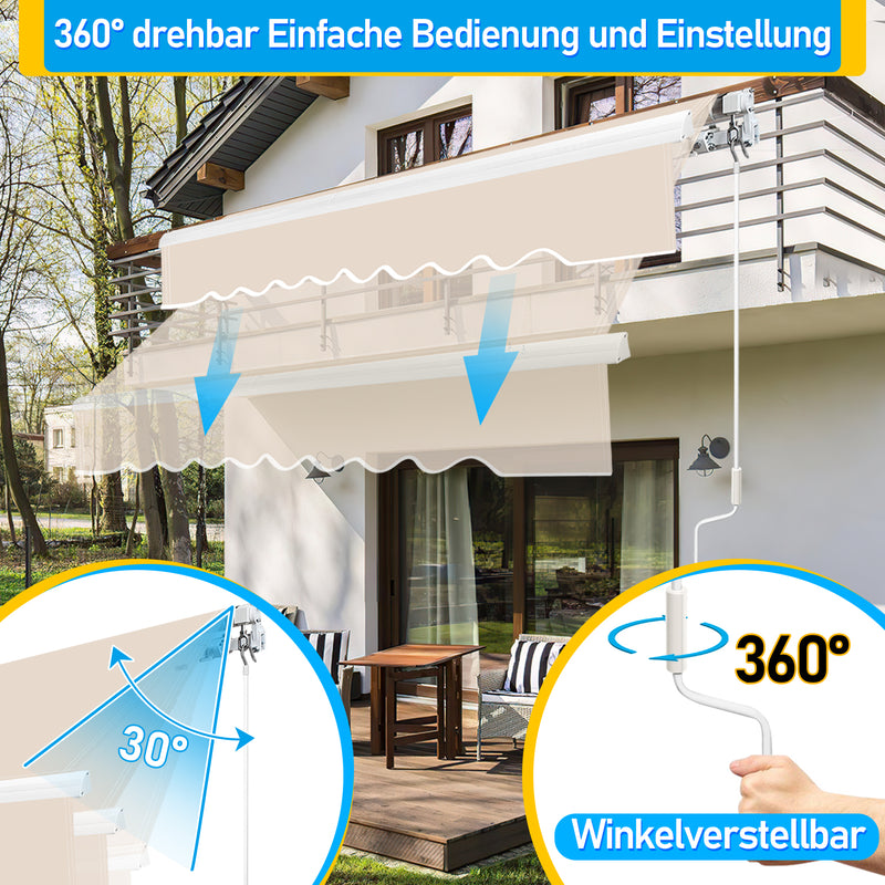Sonnewelt Gelenkarmmarkise mit Manueller Kurbel