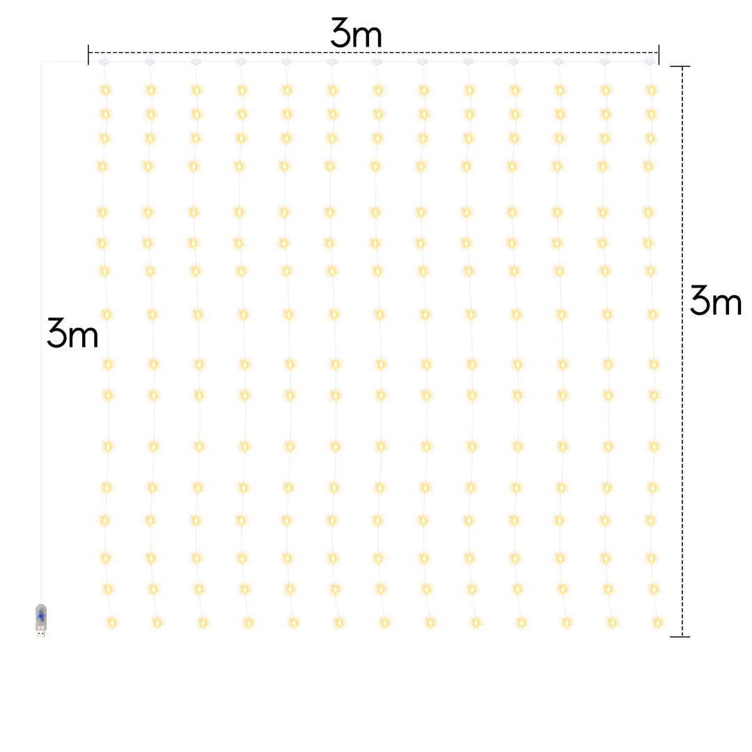 Sonnewelt LED light curtain 3x3m/3x6m warm white/color
