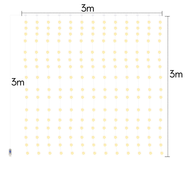 Sonnewelt LED light curtain 3x3m/3x6m warm white/color