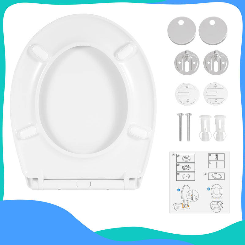 Sonnewelt Toilettendeckel WC Sitz mit Absenkautomatik O-Form