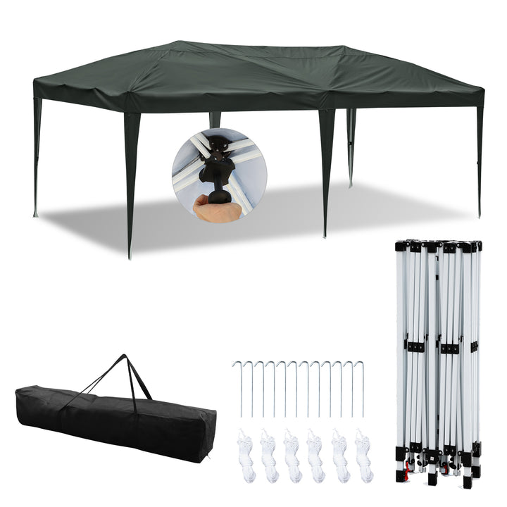 Sonnewelt Pop-Up Pavillon Gazebo mit Zentralverriegelung 3x6m