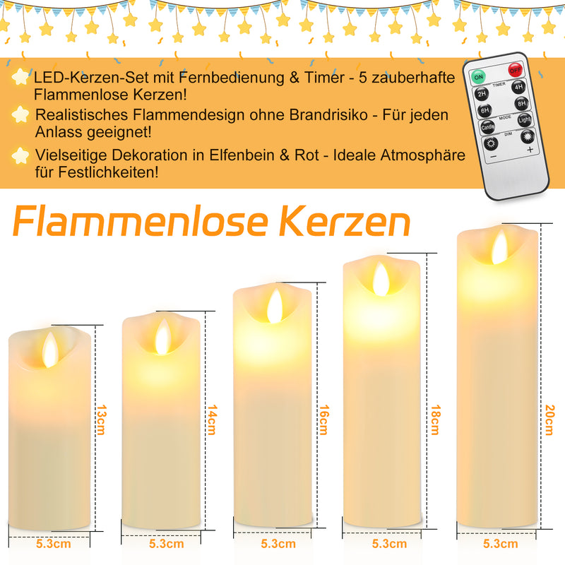 Sonnewelt LED Kerzen Set Flammenlose Kerzen