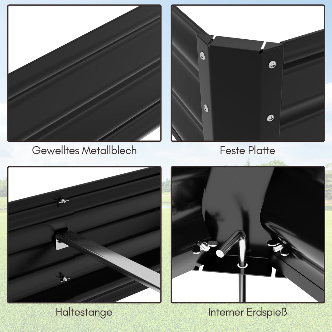 Sonnewelt Metall Hochbeete Hochbeete-Kit mit Stützstangen für Garten