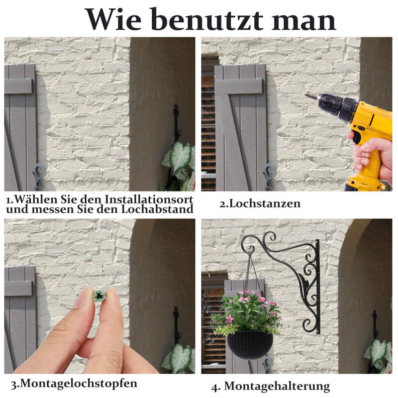 Sonnewelt 2x Blumenampel Wandhalterung