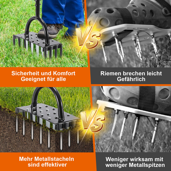 Sonnewelt Rasenlüfter Aerifizierer Vertikutierer für verdichtete Böden