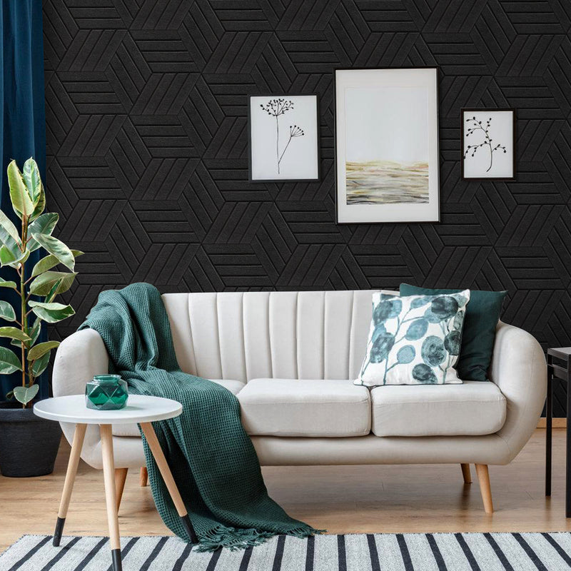 Sonnewelt Akustikplatten Wandpaneele Selbstklebend 12/18 Stück Hexagonal Schlieren