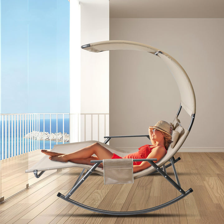 Sonnewelt Doppelliege Sonnenliege mit Sonnendach Outdoor