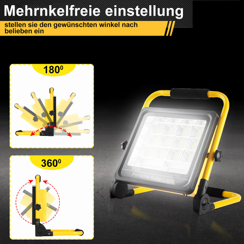 Sonnewelt LED Akku Fluter Baustrahler Solar 50W/100W