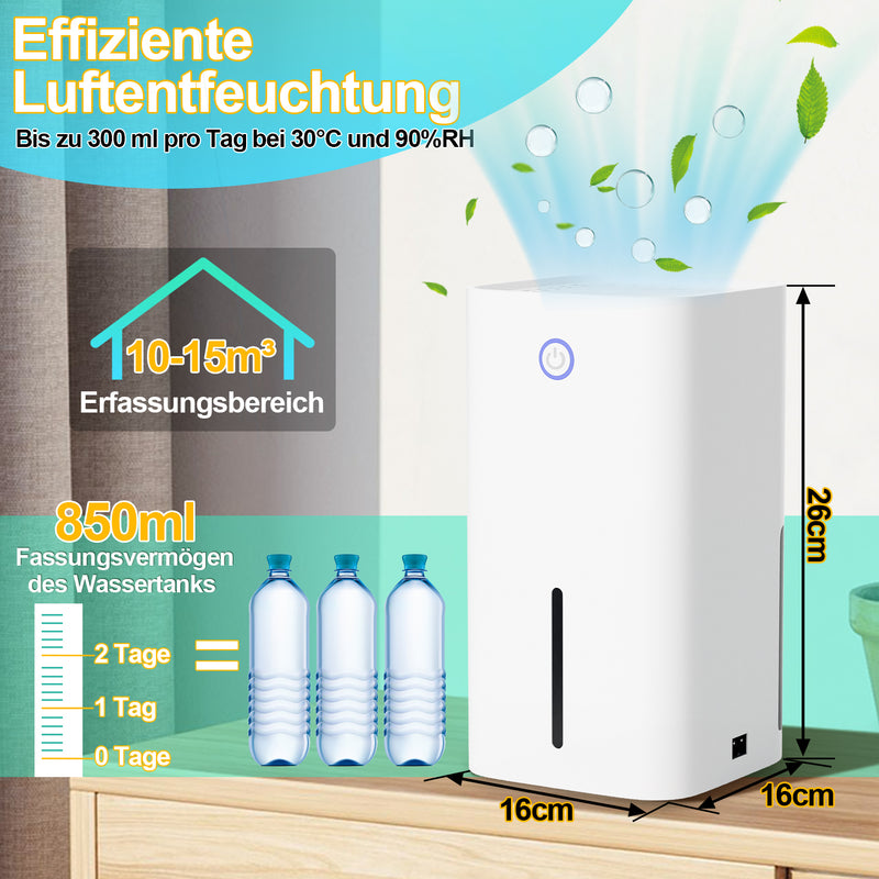 Sonnewelt Luftentfeuchter 850ml Mini-Entfeuchter Tragbarer