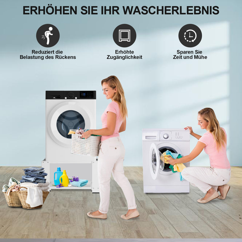 Sonnewelt Waschmaschinen Untergestell mit Ablage bis 150kg