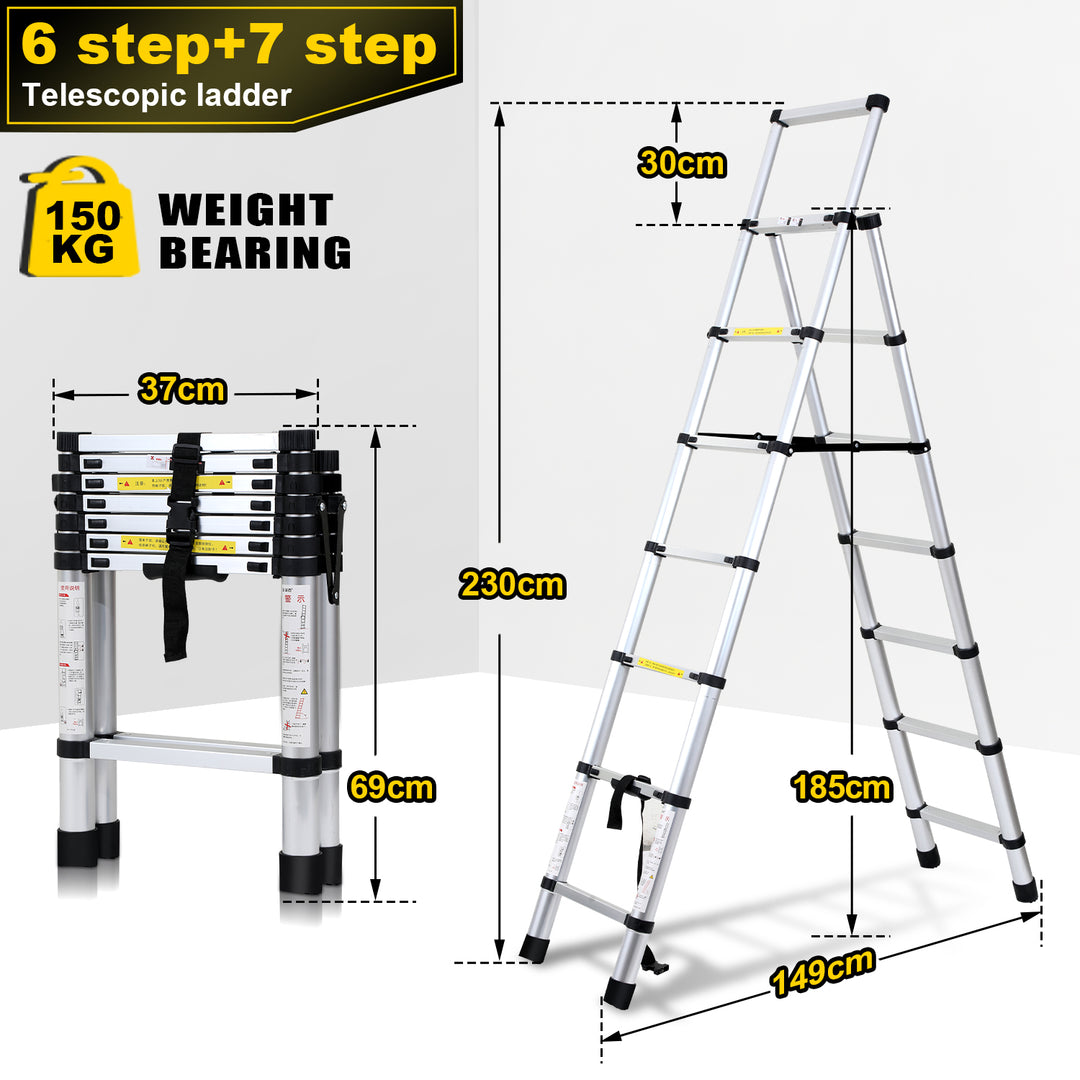 Sonnewelt telescopic ladder folding ladder A-frame