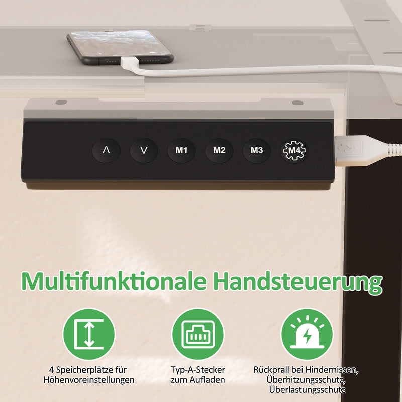 Sonnewelt Höhenverstellbarer Schreibtisch Elektrisch Tischgestell bis 70kg belastbar