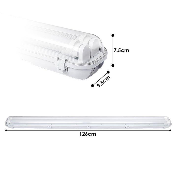 Sonnewelt LED Feuchtraumleuchte Doppelt T8 Neutralweiß 18W/24W