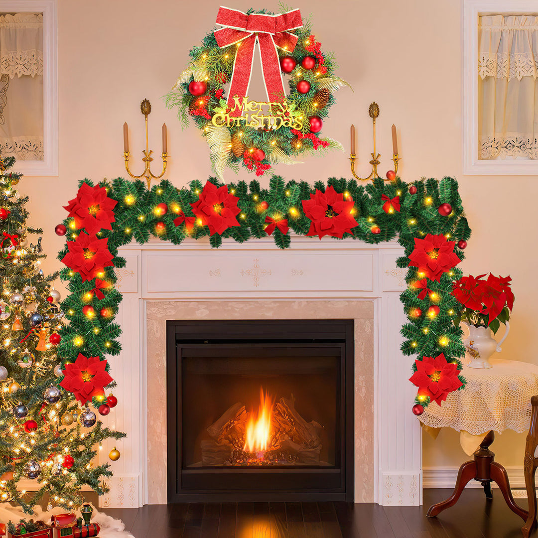 Sonnewelt Weihnachtsgirlande 2.7m mit Blumen