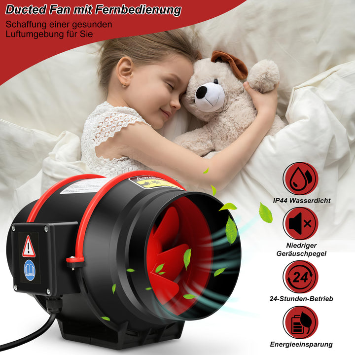 Sonnewelt smoke extractor duct fan with remote control 100mm/150mm