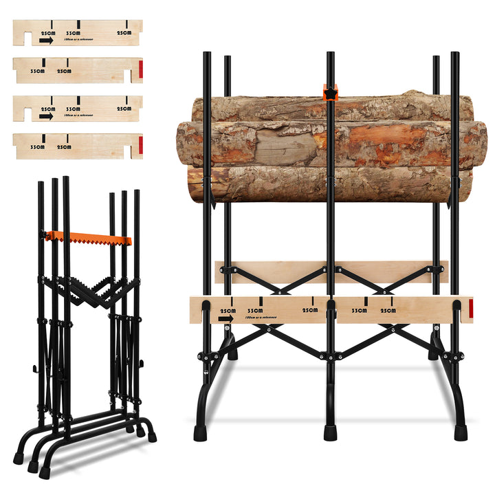 Sonnewelt Sägebock Klappbar Holzsägebock mit Auswurfsicherung & Maßskala