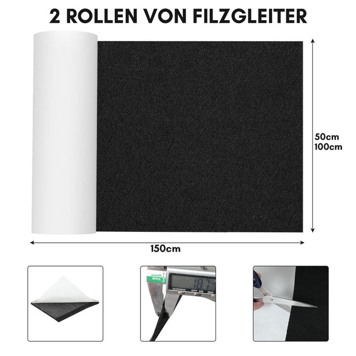 Sonnewelt Filz selbstklebend für DIY Schwarz/Grau