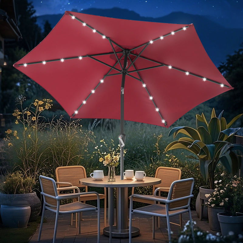 Sonnewelt Sonnenschirm 2.7m Winkelverstellbar mit/ohne LED