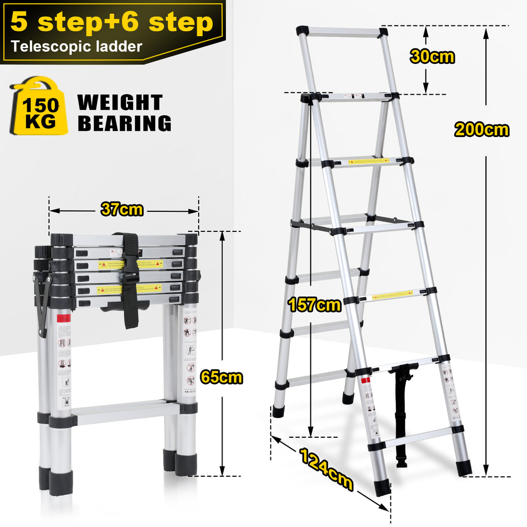 Sonnewelt telescopic ladder folding ladder A-frame