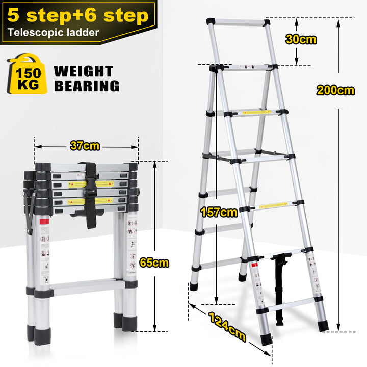 Sonnewelt telescopic ladder folding ladder A-frame