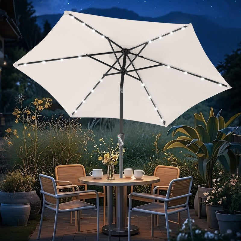 Sonnewelt Sonnenschirm 2.7m Winkelverstellbar mit/ohne LED