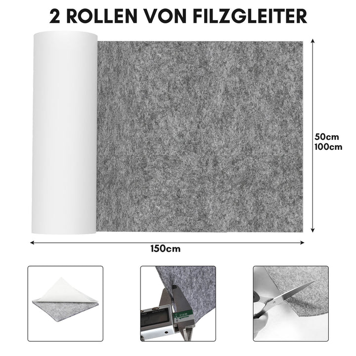 Sonnewelt Filz selbstklebend für DIY Schwarz/Grau