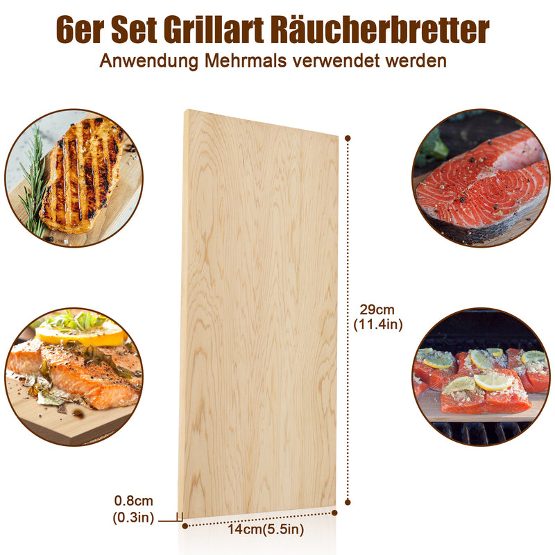 Sonnewelt Räucherbretter Grillplanken 6er Set