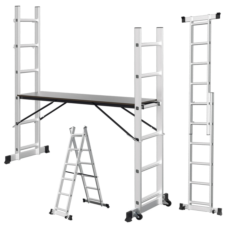 Sonnewelt Gerüst 4 in 1  Alu Multifunktionsleiter 6+6 Stufen