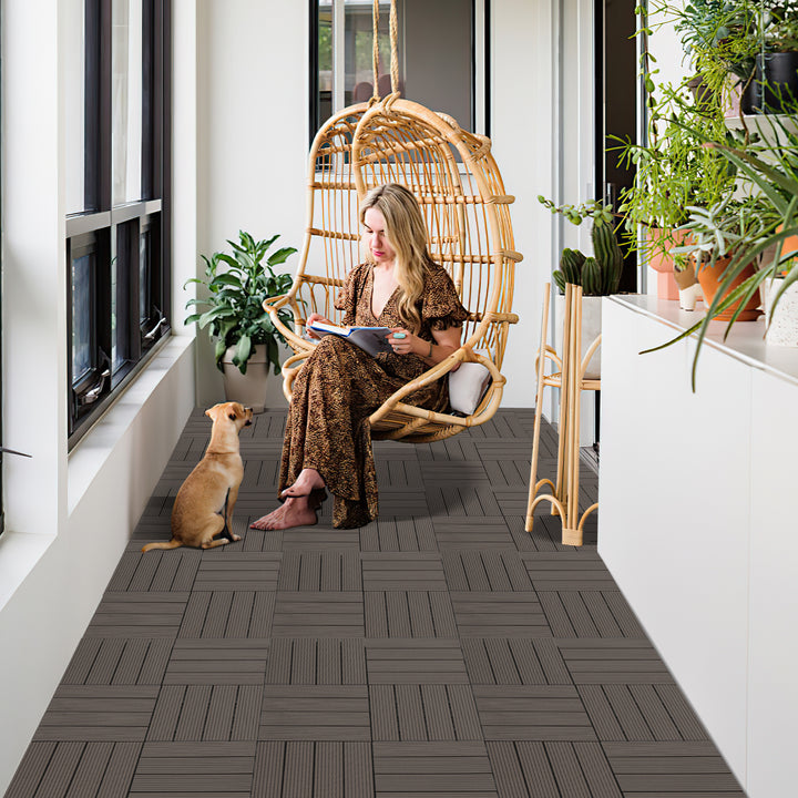 Sonnewelt WPC Terrassenfliesen Klickfliese 30x30cm 11stk