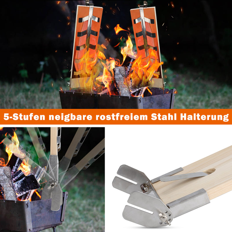 Sonnewelt Flammlachsbrett Lachsbrett 2er Set für Feuerschalen