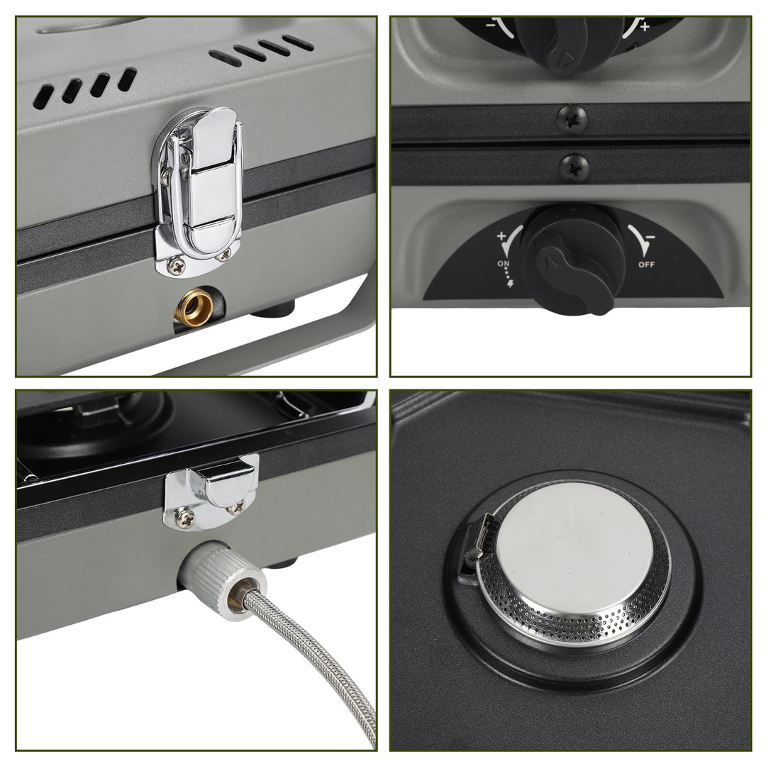 Sonnewelt Campingkocher 2-in-1 Gascampingherd Faltbarer