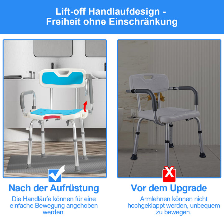 Sonnewelt shower stool shower seat with fold-up armrest